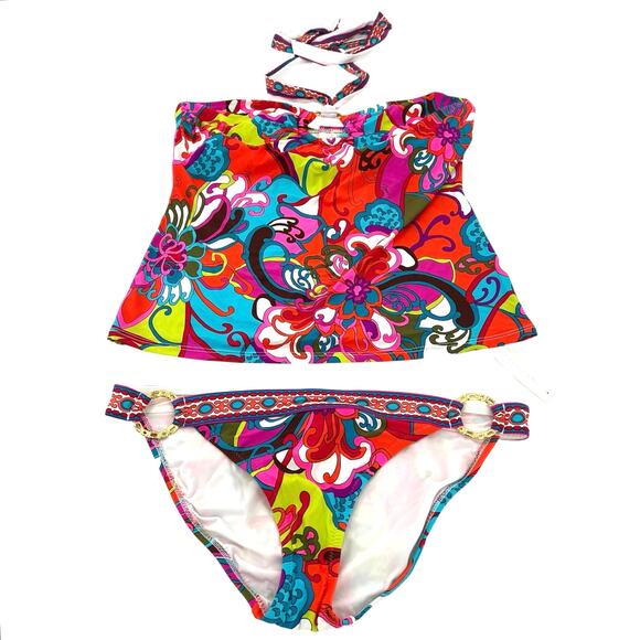 Trina Turk multicolor women’s swim tank top tankini and bikini set - Picture 1 of 12